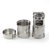 백패킹 캠핑 낚시 1-2인용 우드 스토브 미니 코펠세트