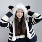 왕눈이  캐릭터 귀달이 모자 털귀다리모자 겨울귀덮개