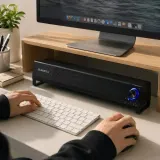 PC 모니터 데스크톱용 사운드바 스피커 USB AUX 유선 헤드폰 잭