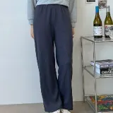 여성 와이드 팬츠 루즈핏 통바지 허리 밴딩 슬랙스 데일리 바지