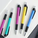비비드 클립 볼펜 10p세트(0.7mm) /사무용 검정볼펜