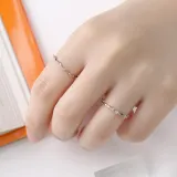 [비쥬홀릭] 실버925 백금도금 별빛 큐빅 오픈링 반지