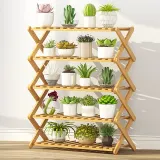 대나무 인테리어 화분진열대 ver12(70cm)(5단)