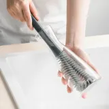 브러쉬 유리컵 2in1 스펀지 젖병 세척솔 텀블러 병 손잡이 긴