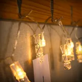 10구 LED 클립 집게 전구(1.5m) (웜색) 가랜드집게