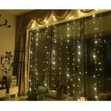 300구 투명선 LED 커튼 웜색 지니전구 2mx2m