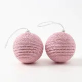 핑크블라썸 패브릭 장식볼 2P(10cm) (핑크로프)