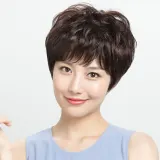 인모 볼륨 숏컷 통가발 여성커트가발 브라운