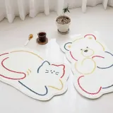 곰냥이 화이트 발매트 캐릭터발매트 욕실발매트 캐릭터매트