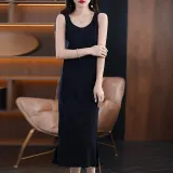 슬림 골지 민소매 롱 원피스 여름 데일리 나시원피스