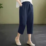와이드팬츠 밴딩 여름 면바지 린넨 통바지 여성 팬츠