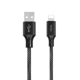 베온 usb데이터케이블 메탈 페브릭 케이블 USB-8핀 1.2M 2.4A (KSC-AL12)
