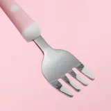 폴리 유아용 도넛 수저포크 세트(핑크) 유아숟가락