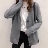 여성 가디건 브이넥 루즈핏 니트 간절기 봄 가을 데일리룩