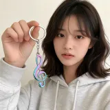 음표 열쇠고리 백참 메탈 가방 액세서리 장식 소품 오로라빛 장식품