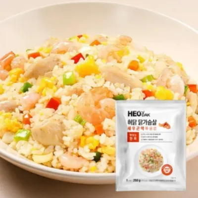 [허닭] 닭가슴살 새우 곤약 볶음밥 250g x 10개 (국산닭 국산쌀)