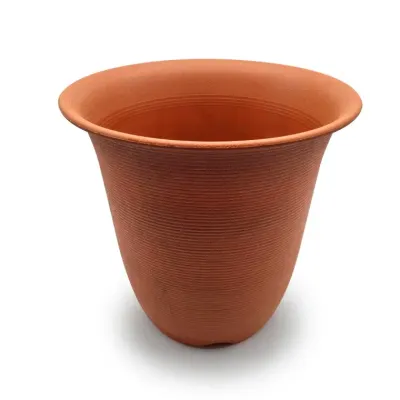 토기화분 8호 지름25.2x높이25cm 플라스틱 토기무늬화분 인테리어화분 정원장식화분 식물화분