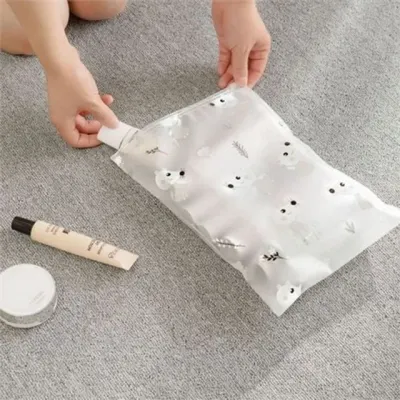 여행용 지퍼 파우치 반투명 파우치 방수 비닐 세면도구 수영복 의류 보관 화장품 다용도 물놀이 휴대용