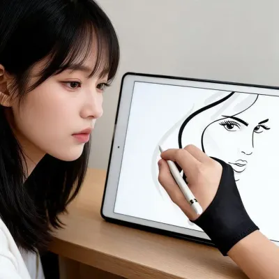 드로잉 장갑 타블렛 그림 그리기 웹툰 연습 보조 도구 터치 방지 손장갑