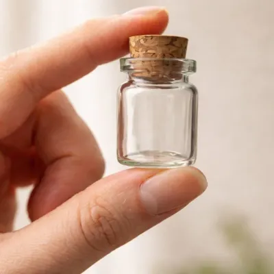 미니 코르크 마개 유리병 작은 투명 유리 샘플병 공병 5ml