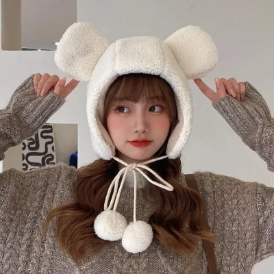 -당일출고- 포근 곰돌이 모자 겨울 방한 여성 털모자