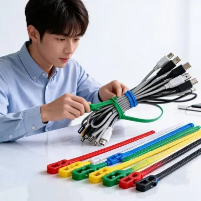케이블타이 배선정리 재사용 컬러밴드 전선고정 선정리 아이템 사무실
