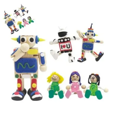 나무 인형 꾸미기 세트 재료 10인용 우드공예 목공예DIY 어린이미술교구 미술놀이키트