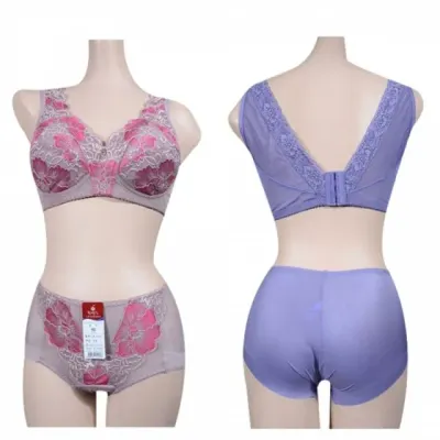 레이스 꽃자수 조끼형 노와이어 B컵브라