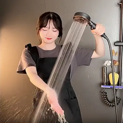 퓨어링 도넛 절수 3단 수압 버튼 온오프 샤워기 헤드