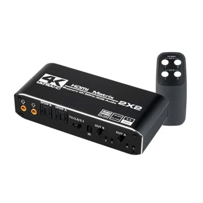 4K HDMI 2x2 매트릭스 스위치 오디오 추출기 고해상도 3D 입체 영상