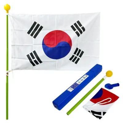 태극기 깃발 응원 게양용 대형 국기 휴대용 집회 (60x90)