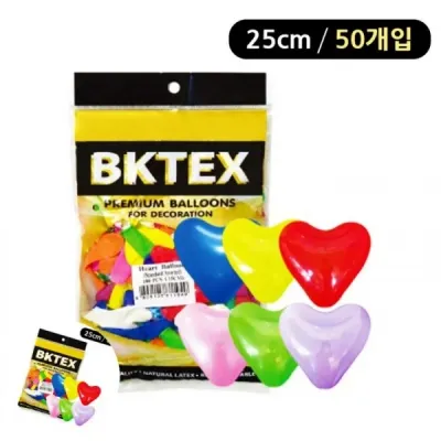 둥근풍선 고무풍선 이벤트풍선 생일파티풍선 색깔풍선 색상혼합 일반 하트풍선 25cm 50개입
