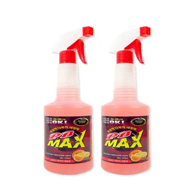 피비맥스 다목적세정제(650ml 분무기형) 주황색 0299-2개 찌든때제거 초강력세정 기름때제거
