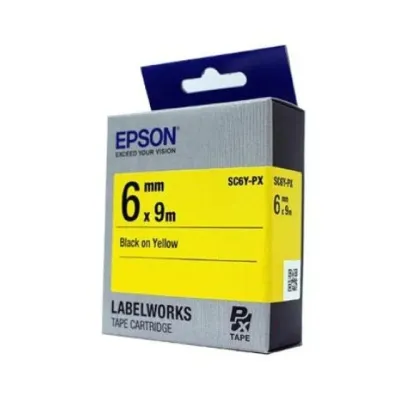 혜명몰 엡손 라벨테이프 SC6Y-PX 6mm X 9M 라벨지 / 노랑 - 개 (1개입) 라벨용지 qr코드 바코드라벨지 스티