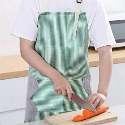 줄무늬 앞치마 방수 앞치마 목걸이형 가정용 남여공용 요리 카페 캠핑