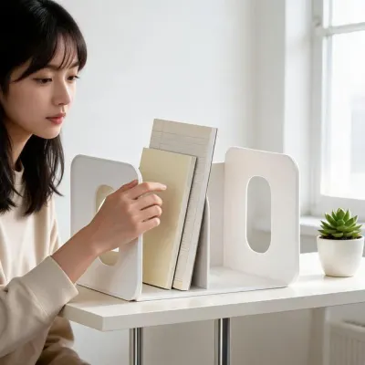 책꽂이 2단 사무실 책상정리함 수납용품 책장 소품정리대 화이트