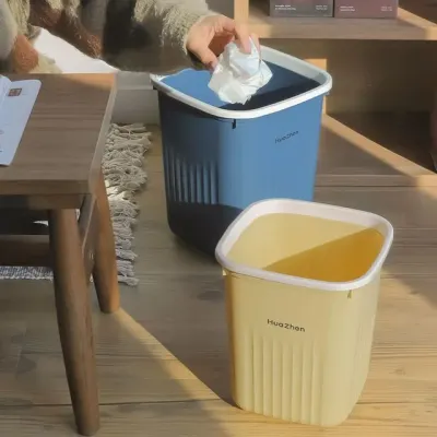 파란색 옐로우 심플 책상휴지통 사각휴지통 10L 15L