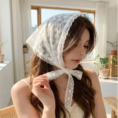 헤어스카프 머리스카프 헤드스카프 레이스두건