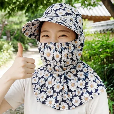햇빛차단 여름썬캡 돌돌이모자 와이드버킷햇 꽃무늬 밭일모자 농사모자 야외 작업모자 예쁜 돌돌이썬캡