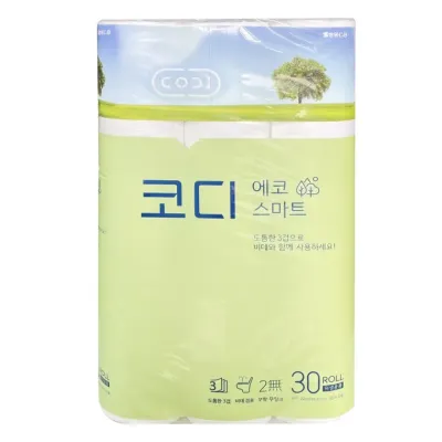 코디 도톰한 3겹 30롤 에코스마트 화장지 -TJ/화장지/티슈/휴지/두루마리화장지/두루마리티슈/