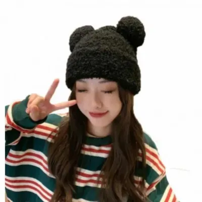 귀달이 털모자 방울 비니 양털 겨울 모자 YZ50234