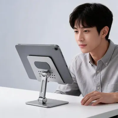 태블릿 거치대 접이식 스탠드 높이조절 갤럭시 탭 학습 사무용 데스크탑 영상시청