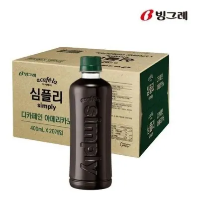 커피 심플리 아카펠라 디카페인 간편 테이크아웃 사무실 무라벨 캔커피 20개