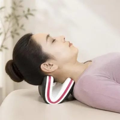 목 스트레칭 가정용 안마 베개 경추 목받침 마사지 쿠션