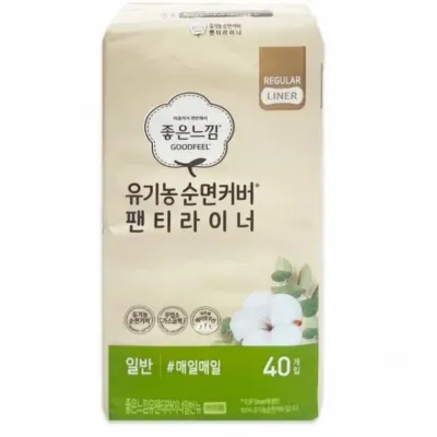 유기농 팬티라이너 일반 40P 소형생리대 롱팬티라이너 순면팬티라이너