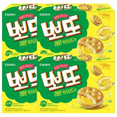 크라운 뽀또 레몬 커스타드 288g x 4개