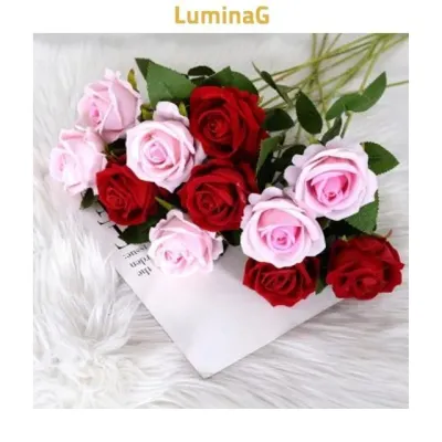 인테리어 장미 조화 한송이 가짜꽃 촬영 소품 장미꽃 생활용품