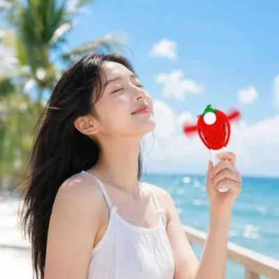선풍기 수동 미니 휴대용미니선풍기 휴대용 디자인 과일손선풍기 과일 손선풍기 과일디자인선풍기