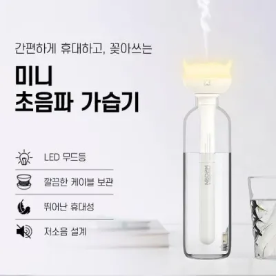네오투엠 꽂아쓰는 무드등 가습기 초음파가습기 미니 USB 가습기