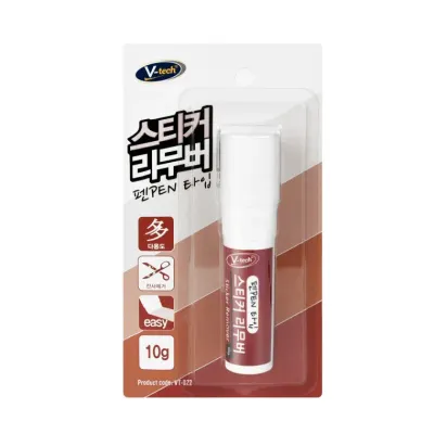 브이텍 스티커리무버펜 스티커 접착제 얼룩 끈끈이 기름때 제거제 크리너 리무버 펜타입